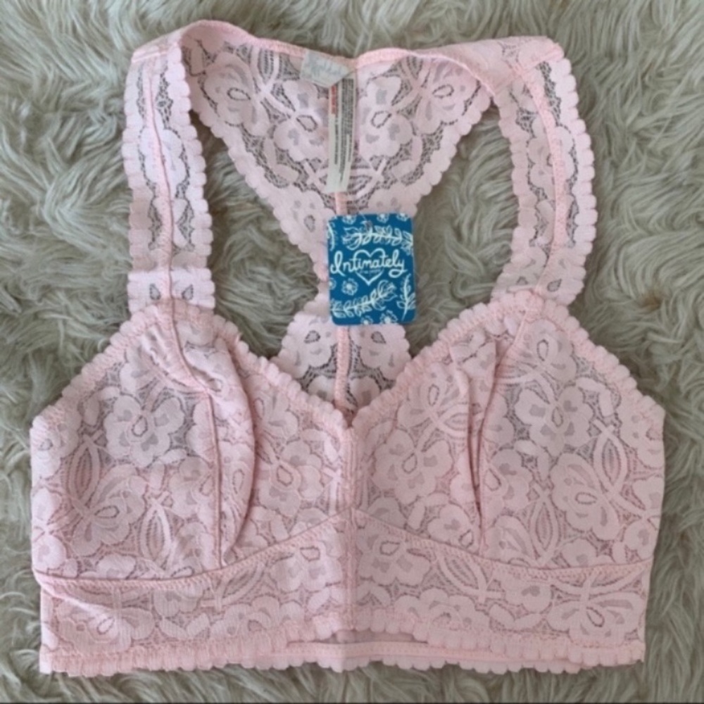 NEW free people galloon lace racerback bralette L - Picture 2 of 5